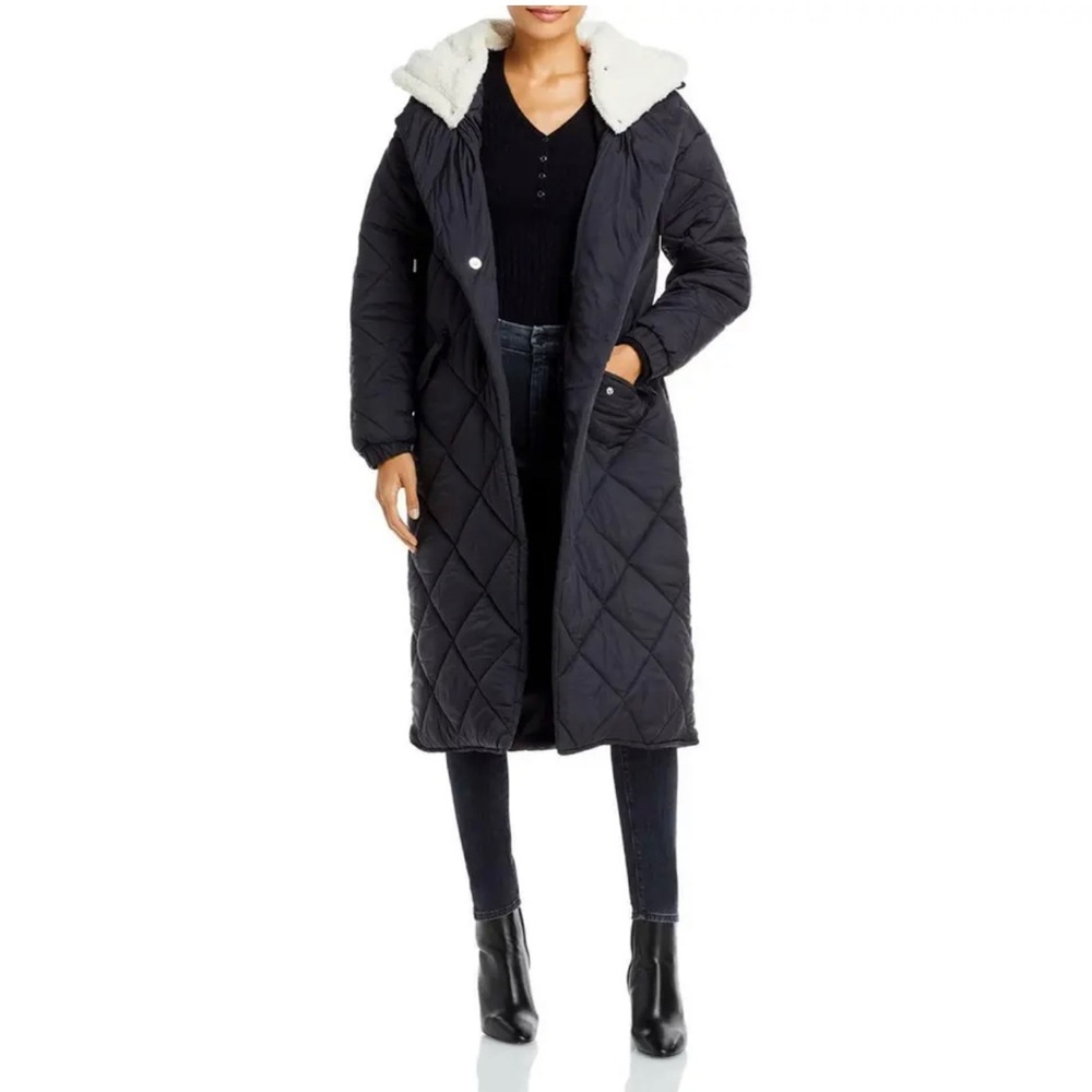 Blank NYC Womens Catch The Drift Long Winter Quilted Coat Jacket NWT orig $168